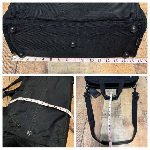 TUMI USA ALPHA BLACK BALLISTIC NYLON VINTAGE MESSENGER BRIEFCASE BAG - Picture 6 of 14